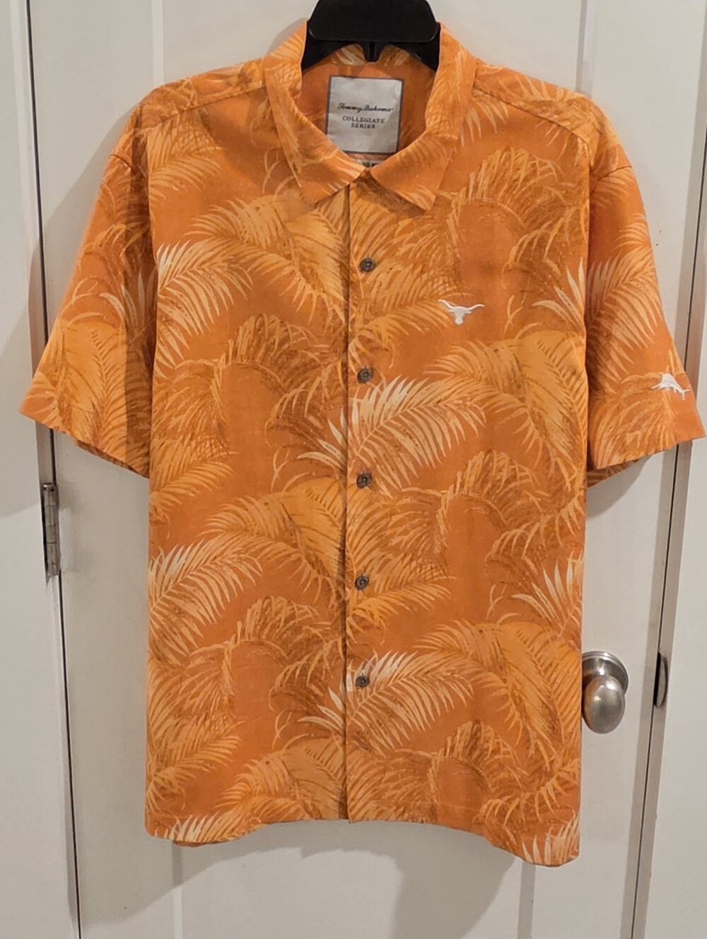 Tommy Bahama College Texas Longhorns Silk Hawaiian Shirt - Orange - Size Large